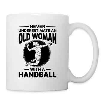 Alte Handballspielerin Handballspielerin Mama Oma - Tasse - Weiß - Rechts