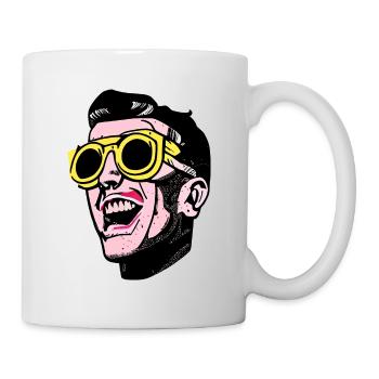Pop Art Mann - Cooloes Pop Art Design - Tasse - Weiß - Rechts