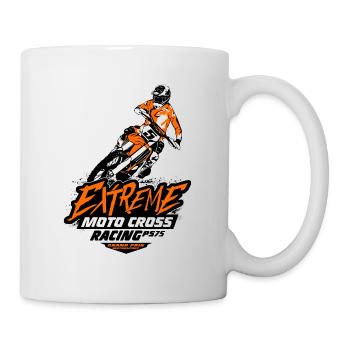 Moto Cross - Motocross - Supercross - MX - SX - Tasse - Weiß - Rechts
