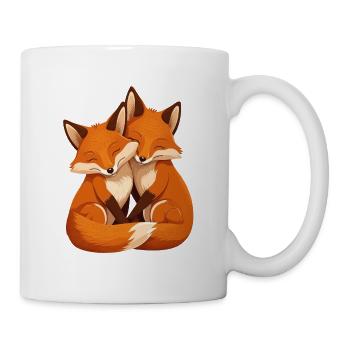 Câlins de couple de renards Saint-Valentin Love foxes - Mug blanc - blanc - Droite