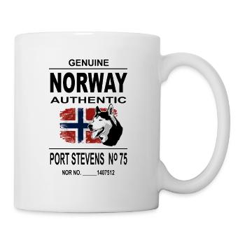 Norway Adventures - Norway Flag & Husky - Tasse - Weiß - Rechts