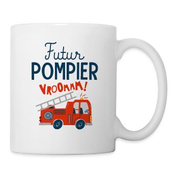 futur pompier camion de pompiers sapeurs pompiers - Mug blanc - blanc - Droite