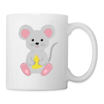 Mouse with cheese - Mug - white - Right