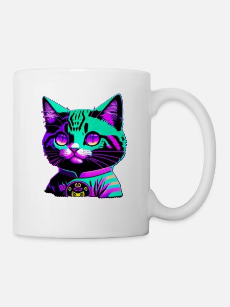 Funky cat - Tasse - Weiß