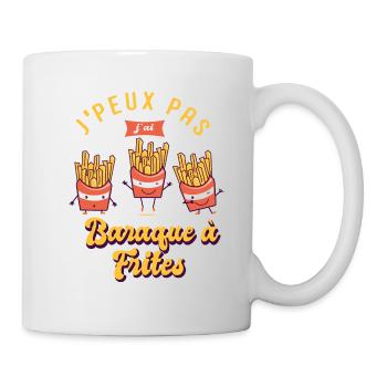 je peux pas j ai baraque à frites - Mug blanc - blanc - Droite
