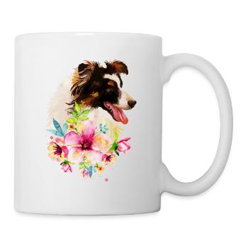 Aquarelle Collie Chien - Mug blanc - blanc - Droite