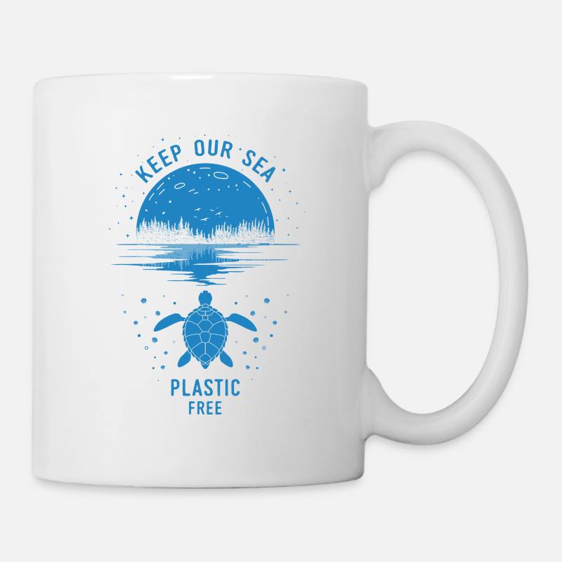 Gardez notre mer sans plastique - Mug blanc - blanc