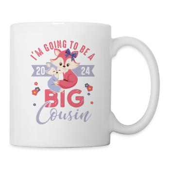 Große Cousine 2024 Baby Schwangerschaft Kind Fuchs - Tasse - Weiß - Rechts