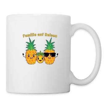 Ananas Familie auf Reisen - Tasse - Weiß - Rechts