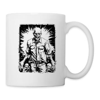 Zombie Comic Illustration - Tasse - Weiß - Rechts