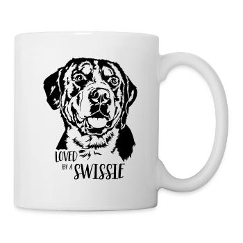 Adoré par un grand bouvier suisse Swissie - Mug blanc - blanc - Droite