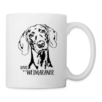 Aimé par un chien de braque de Weimar disant chien Wilsigns - Mug blanc - blanc - Droite