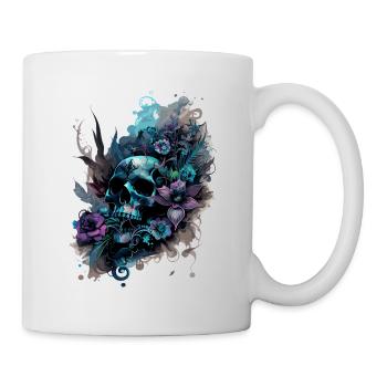 Human Skull & Flowers 39 - Mug - white - Right