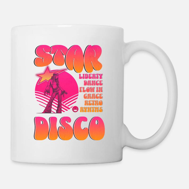 Disco Star - Bohème-Tänzer und Retro-Rhythmen - Tasse - Weiß