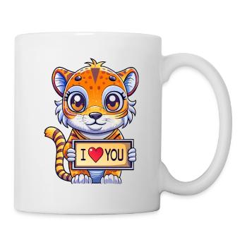 Liebesbotschaft tragendes Tier - Tasse - Weiß - Rechts