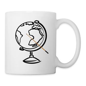 Globe terrestre avec pointeur. Géographie. Professeur de géographie - Mug blanc - blanc - Droite