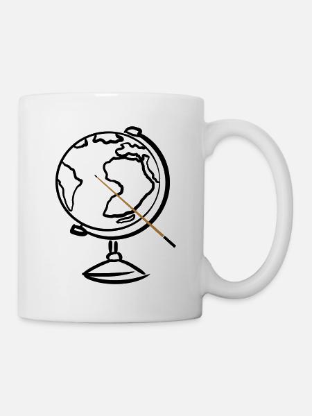 Globe with pointer. Geography. Geography Teacher - Mug - white