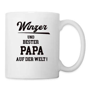 Bester Papa Winzer Winzerei Weingärtner Vater - Tasse - Weiß - Rechts