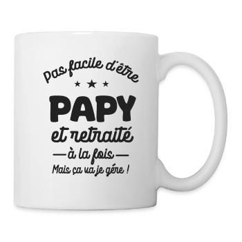 papy retraité cadeau fête - Mug blanc - blanc - Droite