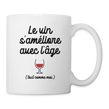 le vin s améliore avec l âge anniversaire décénie - Mug blanc - blanc - Droite
