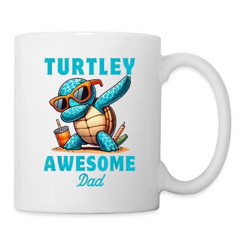 Dabbing Schildkröte Ozean Tierliebhaber Papa Vatertag - Tasse - Weiß - Rechts