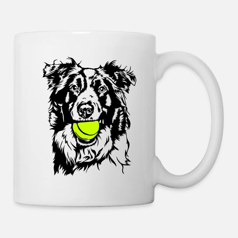 Border Collie Ball Ball Junkie Dogs Wilsigns - Mug blanc - blanc