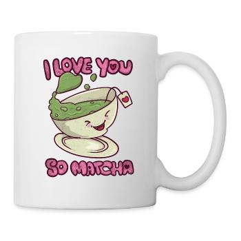 Je t’aime tellement Matcha Kawaii Sweetheart Saint-Valentin - Mug blanc - blanc - Droite