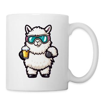Alpaka Llama Apres Ski Bier Comic - Tasse - Weiß - Rechts