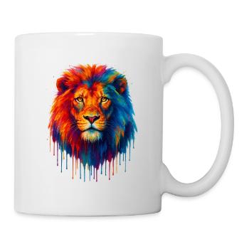 Lion multicolore - Mug blanc - blanc - Droite