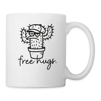 Kaktus "free hugs" Umarmung - Tasse - Weiß - Rechts