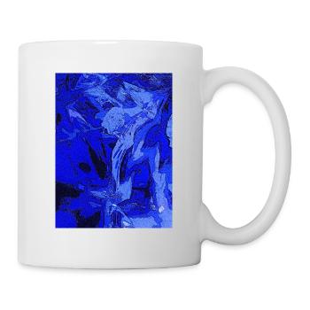 Blaue Abstraktion - Tasse - Weiß - Rechts