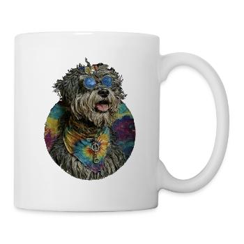 Hippie Hund - Tasse - Weiß - Rechts