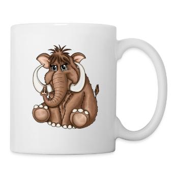 Süßes flauschiges Mammut Steinzeit - Tasse - Weiß - Rechts