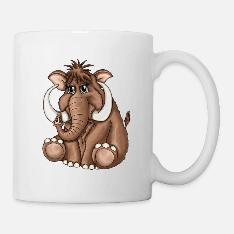Süßes flauschiges Mammut Steinzeit - Tasse - Weiß