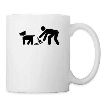 Hundehaufen, Hundehalter, Hund - Tasse - Weiß - Rechts