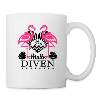 Flamingos Malle Diven Summer Mood Palm Beach 12 - Tasse - Weiß - Rechts