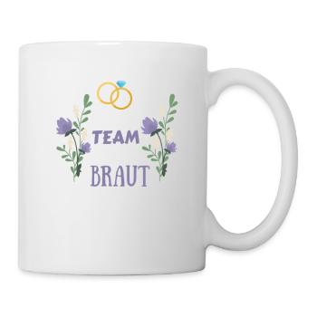 Team Braut Ehering Bride Junggesellin - Tasse - Weiß - Rechts