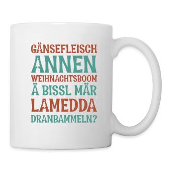 Weihnachtbaum & Lametta (Sächsisch-Edition) - Tasse - Weiß - Rechts