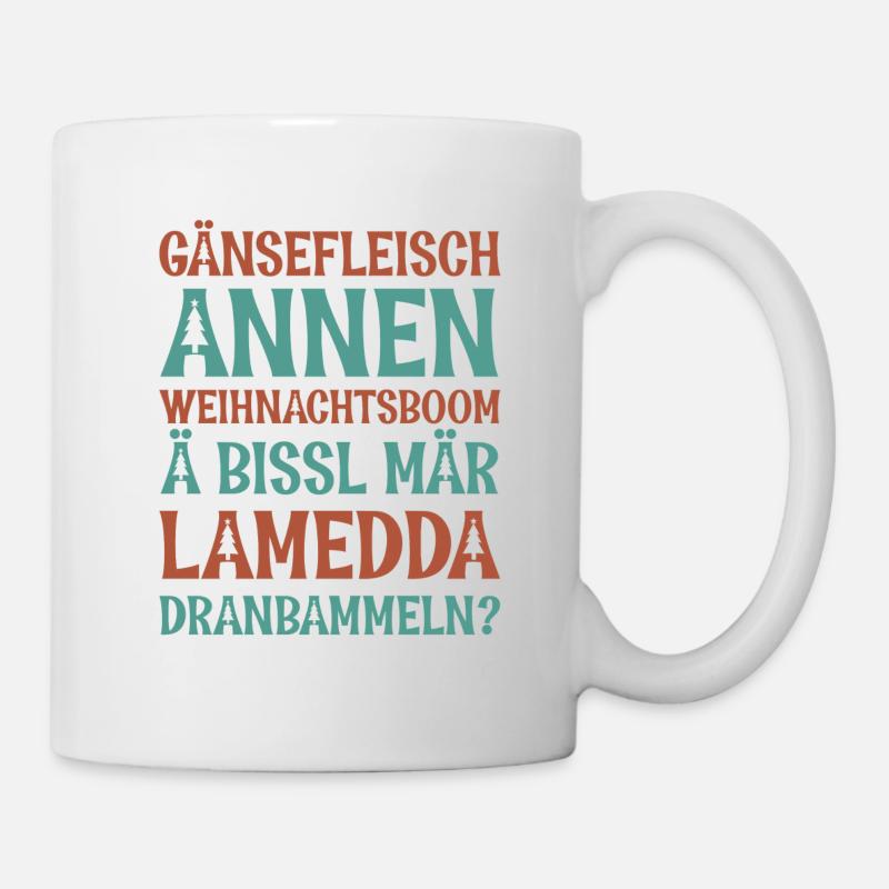 Weihnachtbaum & Lametta (Sächsisch-Edition) - Tasse - Weiß