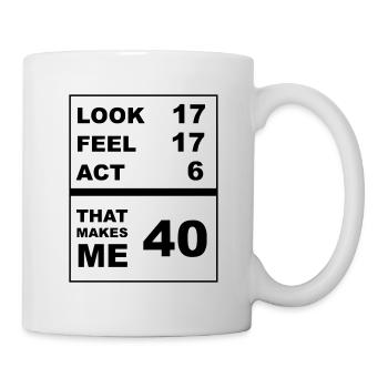 40. Geburtstag - Tasse - Weiß - Rechts