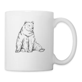 Bär Sketch Zeichnung - Tasse - Weiß - Rechts
