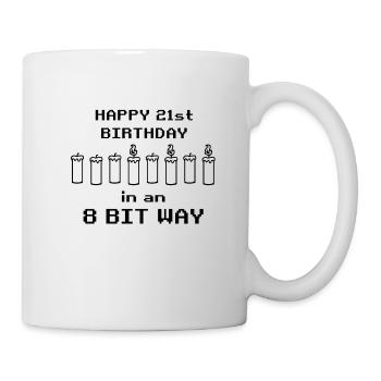 binär Happy Birthday 8bit 21 Anniversaire Nerd Gamer - Mug blanc - blanc - Droite