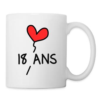 18 ANS. 18e ANNIVERSAIRE. ANNIVERSAIRE 18 ANS. 18 - Mug blanc - blanc - Droite