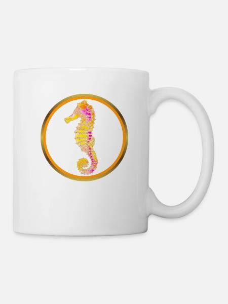 Seepferdchen oranges Schwimmabzeichen bestanden - Tasse - Weiß