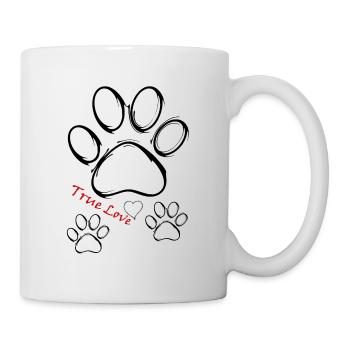 Pfote Tatze Hund True Love - Tasse - Weiß - Rechts