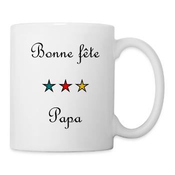 PAPA. FÊTE DES PÈRES. BONNE FÊTE PAPA. BONNE FÊTE - Mug blanc - blanc - Droite