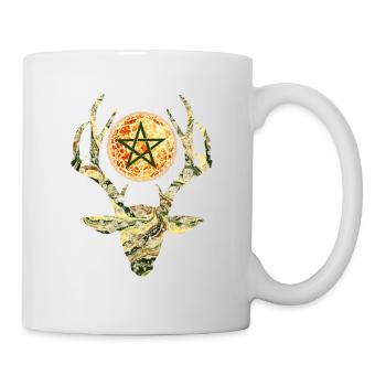 tête de cerf avec pentagramme e 277 - Mug blanc - blanc - Droite