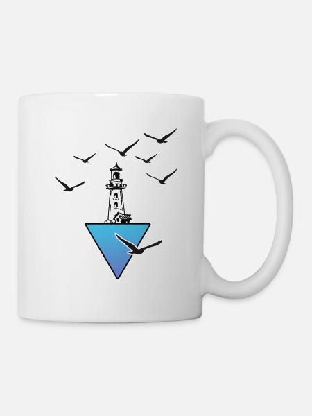 meer moin moin meerweh leuchtturm an der küste - Tasse - Weiß
