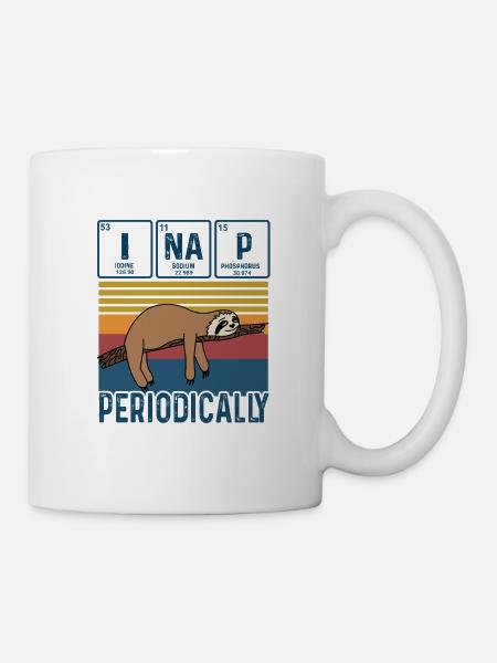 I Nap Periodically Vintage Funny Science Sloth - Mug - white
