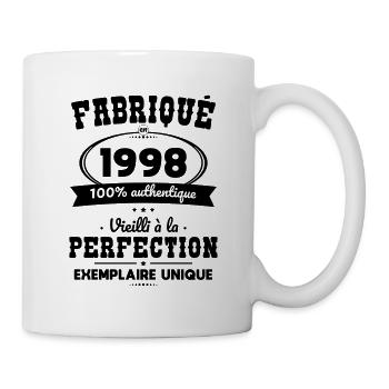 Anniversaire 25 ans - Fabriqué en 1998 - Mug blanc - blanc - Droite